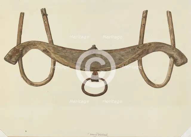 Oxen Yoke, c. 1938. Creator: Henry Waldeck.