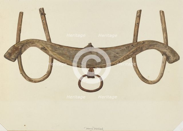 Oxen Yoke, c. 1938. Creator: Henry Waldeck.