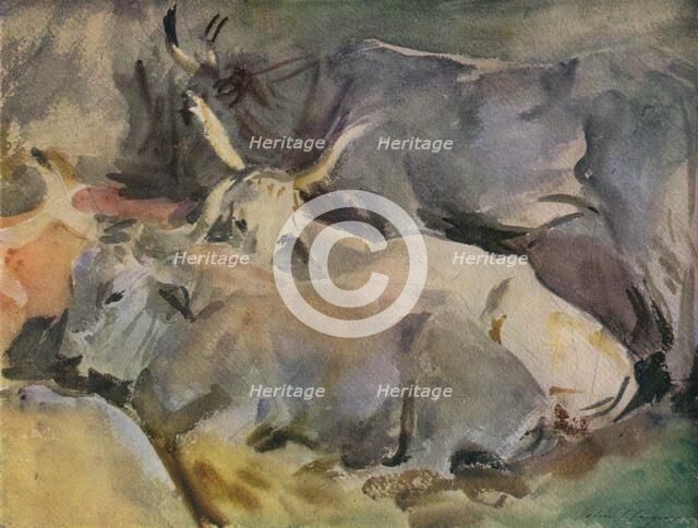 'Oxen at Siena', c1910. Artist: John Singer Sargent.