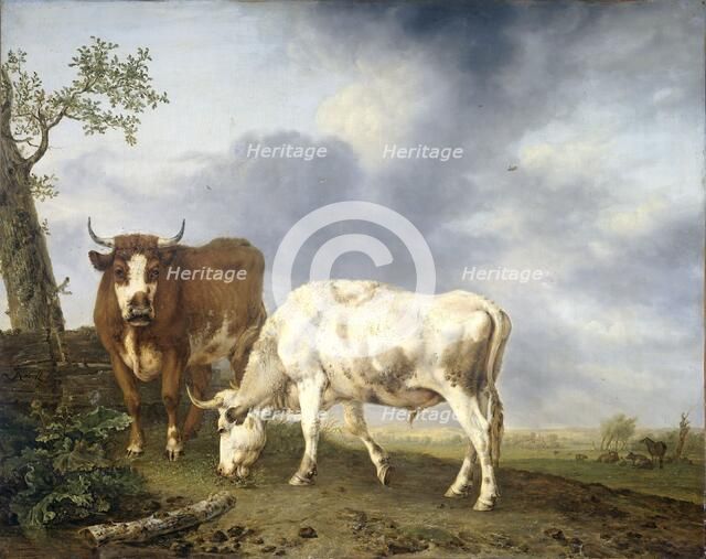 Oxen in the Meadow, 1806. Creator: Jan Kobell II.