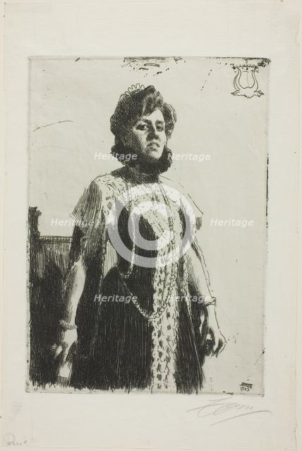 Oxenstierna (Mrs. Aurore Klintberg, née Oxenstierna, Whole length), 1909. Creator: Anders Leonard Zorn.
