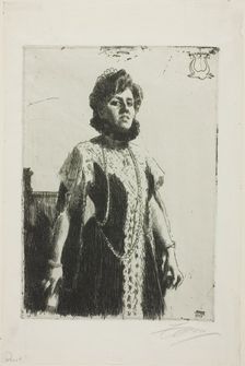 Oxenstierna (Mrs. Aurore Klintberg, née Oxenstierna, Whole length), 1909. Creator: Anders Leonard Zorn