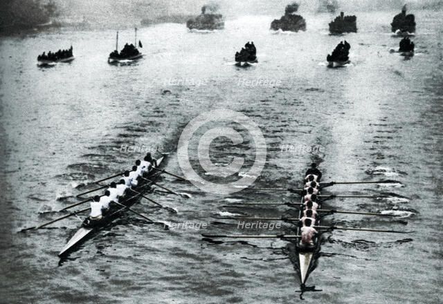 Oxford and Cambridge Boat Race, London, 1926-1927.  Artist: Unknown.