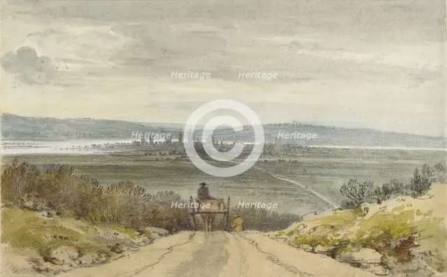 Oxford from Shotover Hill, from recollection, 10 January 1791. Artist: John Baptist Malchair.