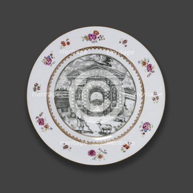 Oxford plate, c1755. Artist: Michael Burghers.