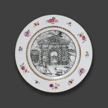 Oxford plate, c1755. Artist: Michael Burghers
