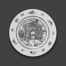 Oxford plate, c1755. Artist: Michael Burghers