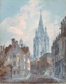 Oxford: St Mary's from Oriel Lane 1792-1793. Artist: JMW Turner