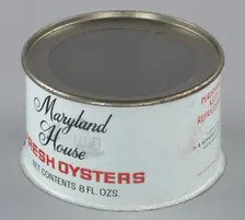Oyster can used by H. B. Kennerly & Son, Inc., 1935-1950. Creator: Unknown