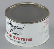Oyster can used by H. B. Kennerly & Son, Inc., 1935-1950. Creator: Unknown