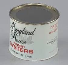 Oyster can used by H. B. Kennerly & Son, Inc., 1935-1950. Creator: Unknown