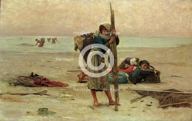 Oyster catching, 1884. Creator: Pierre Billet.