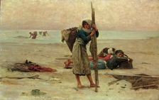 Oyster catching, 1884. Creator: Pierre Billet