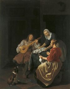 Oyster Eaters, 1665. Creator: Jacob Ochtervelt