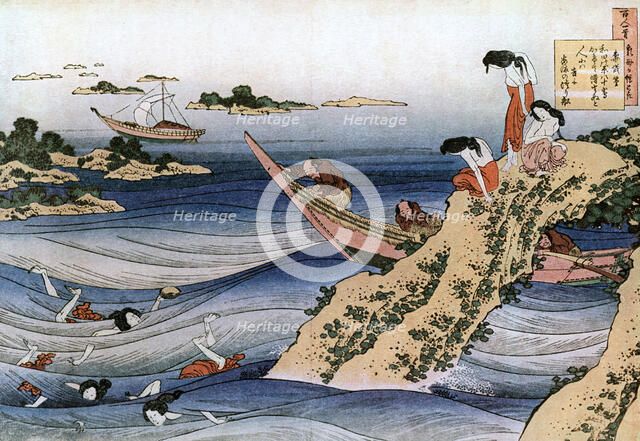 'Oyster Fishing', c1785-1849.Artist: Hokusai