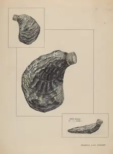 Oyster Shaped Flask, c. 1936. Creator: Francis Law Durand