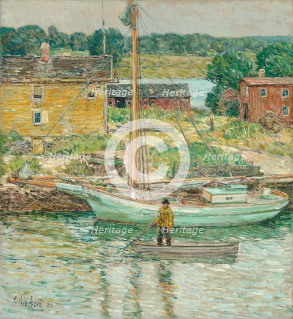 Oyster Sloop, Cos Cob, 1902. Creator: Frederick Childe Hassam.