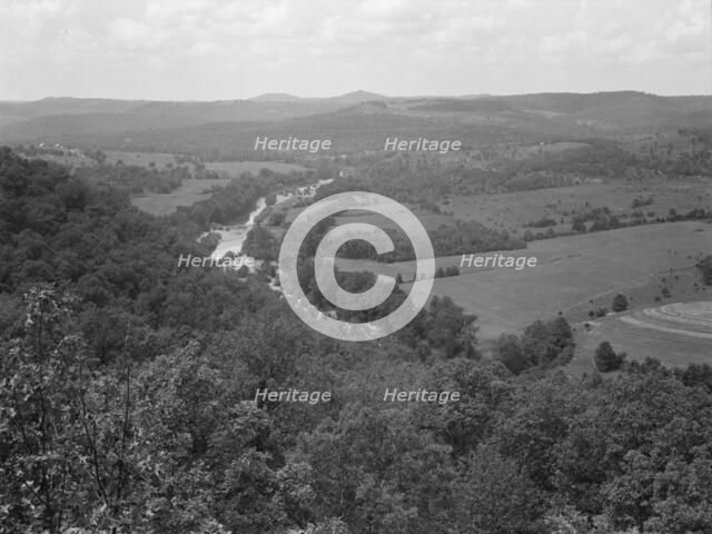 Ozark Mountains seen from U.S. 62, North Central Arkansas, 1939. Creator: Dorothea Lange.