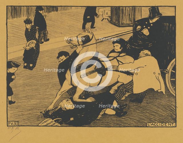 L'Accident (The Accident), 1893. Creator: Félix Vallotton.