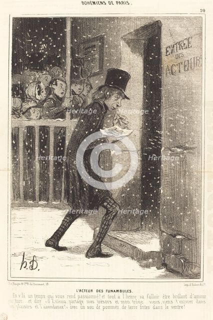 L'Acteur des Funambules, 1842. Creator: Honore Daumier.