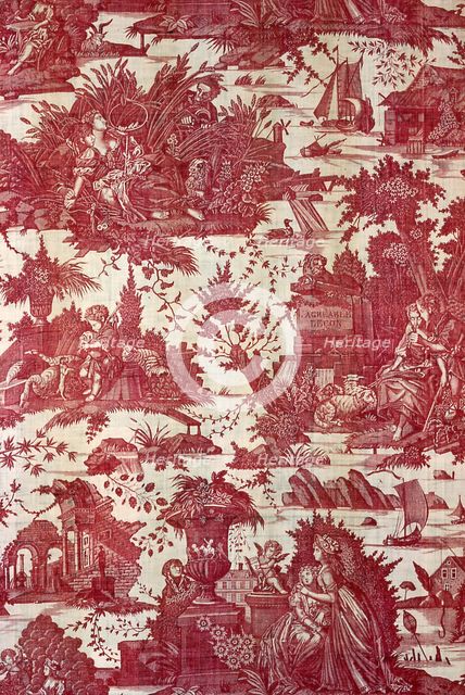 L'Agréable leçon (The Pleasant Lesson) (Furnishing Fabric), France, 1788. Creator: Petitpierre Frères & Cie.
