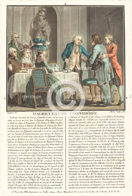 L'agriculture consideree, le Comte de Veaux, 1789. Creator: Jean Baptiste Morret.