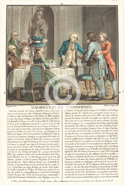 L'agriculture consideree, le Comte de Veaux, 1789. Creator: Jean Baptiste Morret.