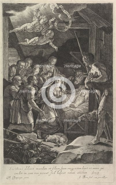 L'adoration des bergers. Creator: Jean Morin.