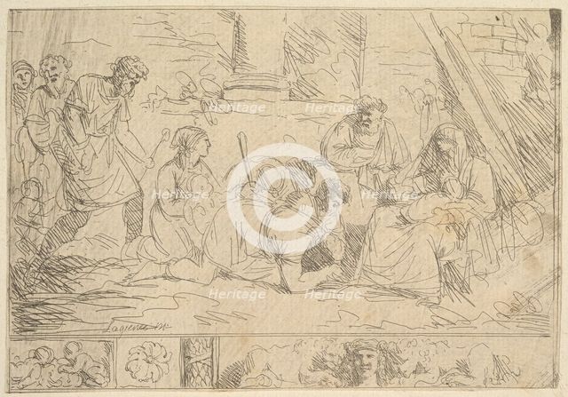 L'Adoration des Bergers (The Adoration of the Shepherds), 1762-63. Creator: Jean Jacques Lagrenee.