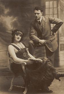 L'Alouette and Arthur Frith of The Goods concert party, posing on stage, (between 1910 and 1919?). Creator: Unknown