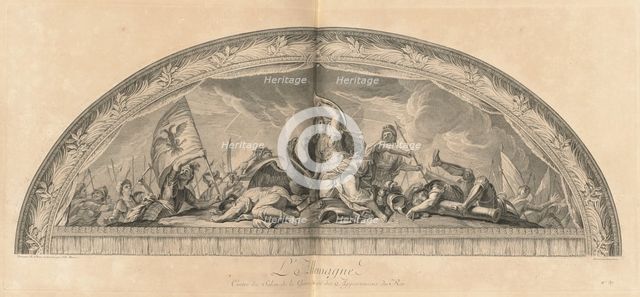 L'Allemagne Cintre du Salon de la Guerre du côté des appartemens du Roi...[pl. 37], pub 1752. Creators: Jean-Baptiste Masse, Louis Desplaces.