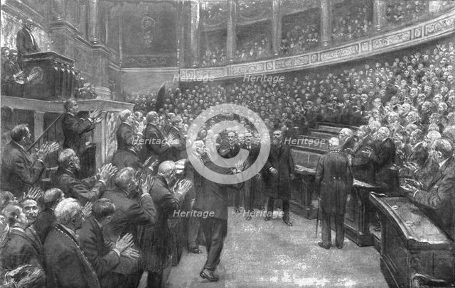 'L'Alsace et la Lorraine retrouvees; les representants de l'Alsace et de la Lorraine font..., 1919. Creator: J Simont.