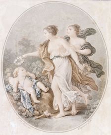 L'Amour couronné par les Graces (Cupid crowned by the Graces), 1770-1805. Creator: Alexandre Chaponnier