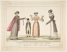 L'Amour et les Graces Arrivant de Londres; Le Suprême Bon-Ton No. 24, 1815. Creator: Adrien Pierre François Godefroy the Younger