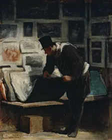 L'amateur d'estampes, c.1860. Creator: Honore Daumier