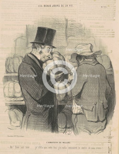 L'amateur de melons, 19th century. Creator: Honore Daumier.