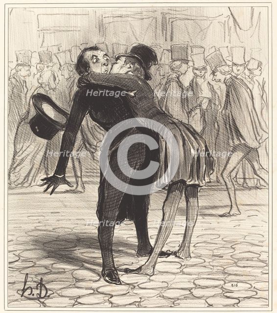 L'ami de collège, 1841. Creator: Honore Daumier.