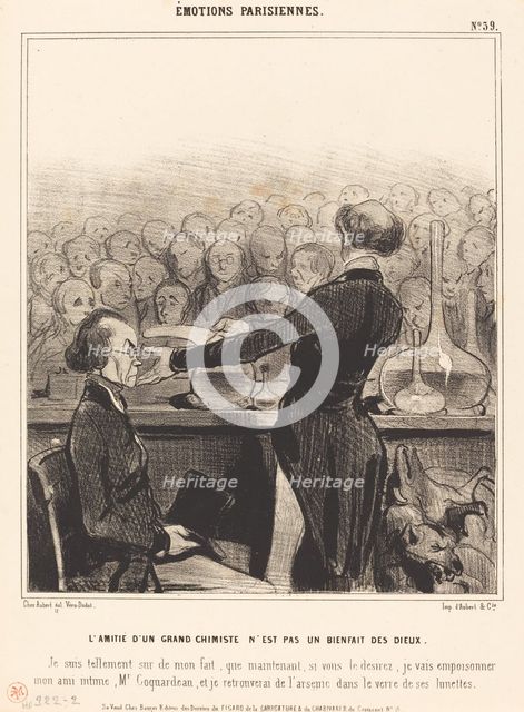 L'amitié d'un grand chimiste n'est pas un bienfait des dieux, 1841.  Creator: Honore Daumier.