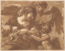 L'ange gardien (The Guardian Angel), in an album containing Recueil de Compositions p..., 1782-1821. Creator: Jean Jacques Lagrenee