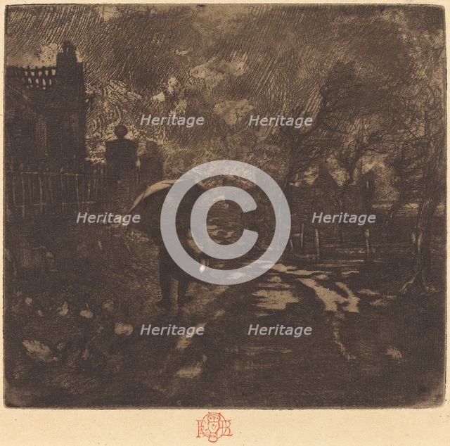 L'Angélus, c. 1876. Creator: Felix Hilaire Buhot.