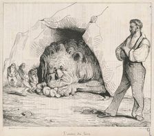 L'antre du lion, 19th century. Creator: Honore Daumier