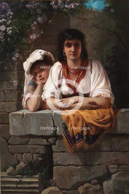 L'Aspetta. She is waiting for him, 1878. Creator: Elisabeth Baumann.