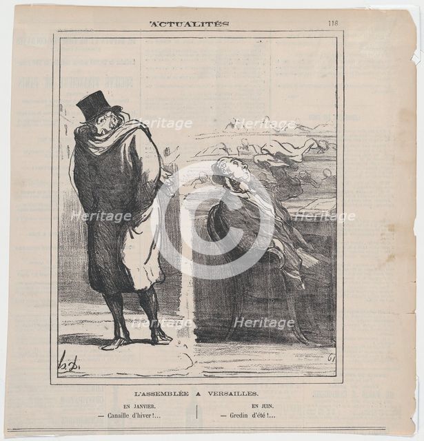 L'Assemblée à Versailles, 1872. Creator: Honore Daumier.