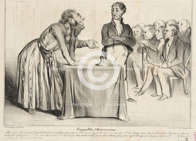 L'assemblée d'Actionnaires, 1836.  Creator: Honore Daumier.