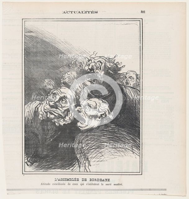 L'Assemblée de Bordeaux, 1871. Creator: Honore Daumier.