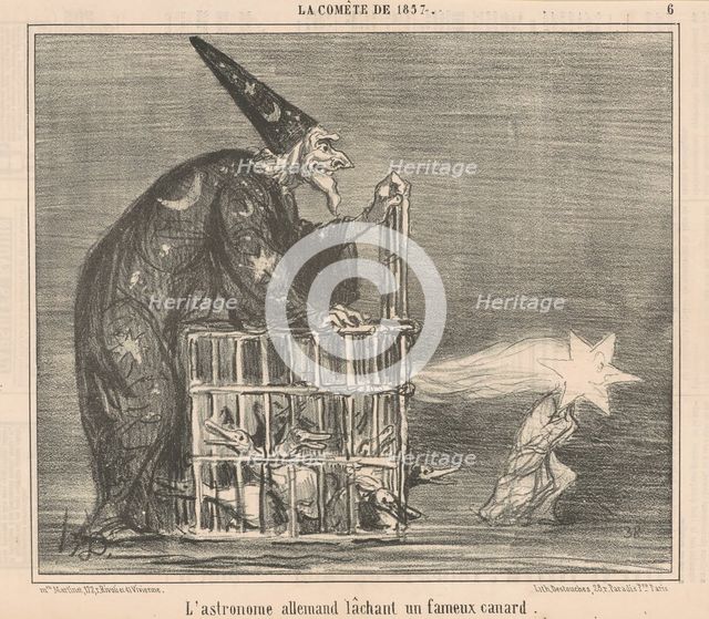 L'astronome allemand lachant un ... Canard, 19th century. Creator: Honore Daumier.