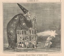 L'astronome allemand lachant un ... Canard, 19th century. Creator: Honore Daumier