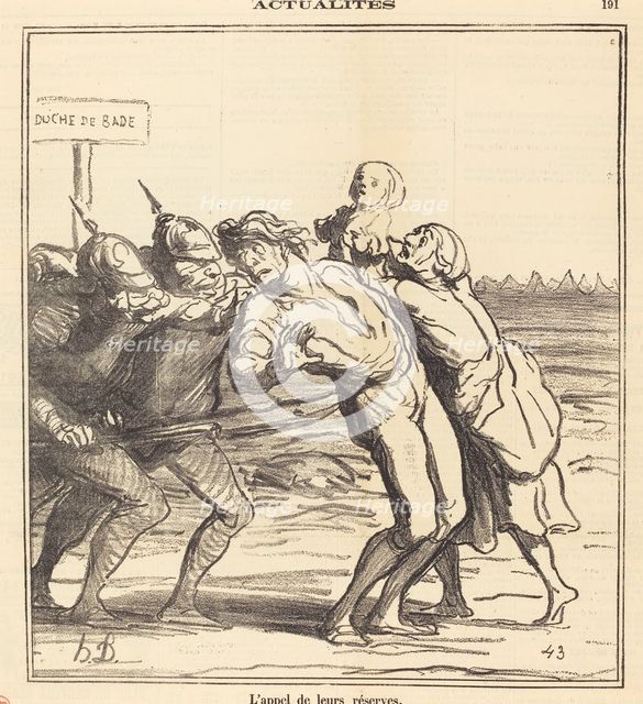 L'appel de leurs réserves, 1870. Creator: Honore Daumier.