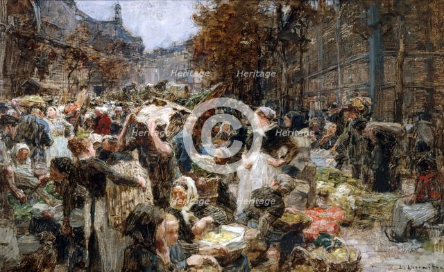 L'approvisionnement des Halles, esquisse pour l'Hôtel de Ville de Paris, c.1888 — 1889. Creator: Leon-Augustin Lhermitte.