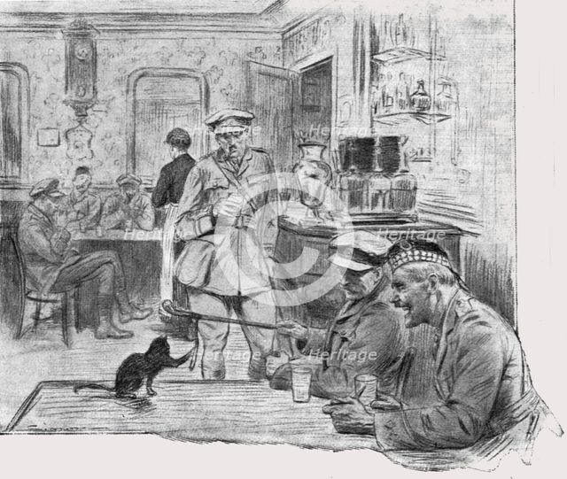 'L'Armee Britannique dans le Nord de la France; de 18 a 19 heurs, au café de l'Hotel..., 1916. Creator: Unknown.